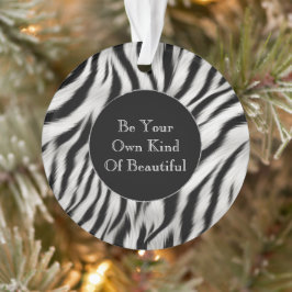 Schwarz-Weiß-Zebra Print Animal Safari Ornament