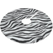 Schwarz-weiß Zebra Print Animal Safari Polyester Weihnachtsbaumdecke (Schrägansicht)