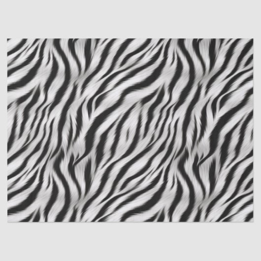 Schwarz-weiß Zebra Print Animal Safari Seidenpapier (Vorderseite)