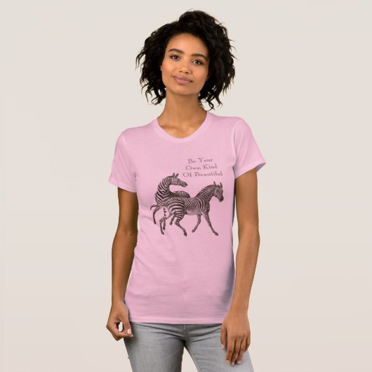 Schwarz-Weiß-Zebra Print Animal Safari T-Shirt (Vorne ganz)