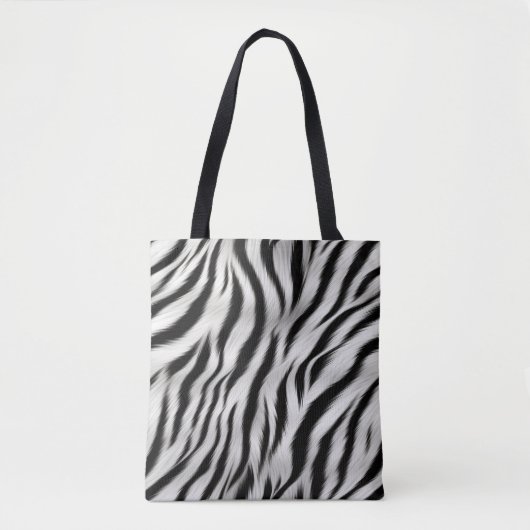 Schwarz-weiß Zebra Print Animal Safari Tasche (Vorderseite)