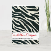 Schwarz-Weiß Zebra Print Grußkarten Karte (Rückseite)