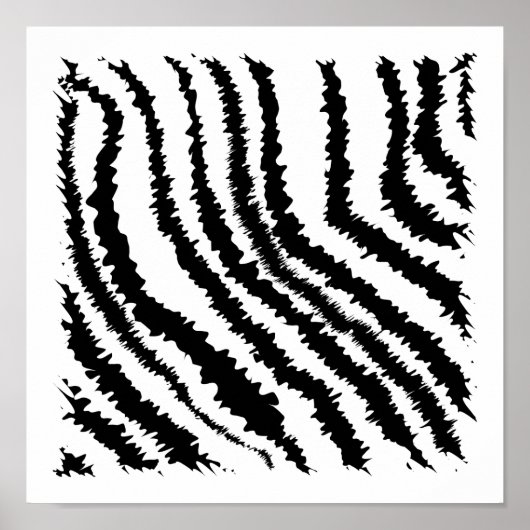 Schwarz-Weiß Zebra Print Muster. Poster (Vorne)