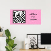 Schwarz-Weiß Zebra Print Muster. Poster (Heimbüro)