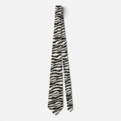 Schwarz/Weiß Zebra Print Wild Exotic Animal Print Krawatte (Vorderseite)