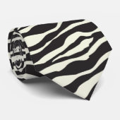 Schwarz/Weiß Zebra Print Wild Exotic Animal Print Krawatte (Gerollt)
