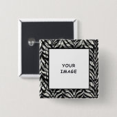 Schwarz-Weiß-Zebra-Rahmen-Foto Button (Vorne & Hinten)