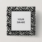 Schwarz-Weiß-Zebra-Rahmen-Foto Button (Vorderseite)
