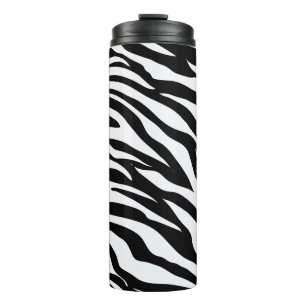Schwarz-Weiß-Zebra-Safari-Tiermuster Thermosbecher