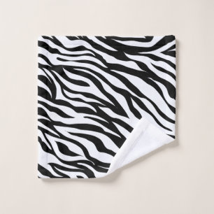 Schwarz-Weiß-Zebra Safari Waschlappen