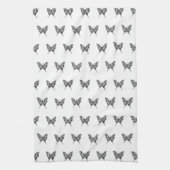 Schwarz-Weiß-Zebra-Schmetterlingsfarbe Zeichnend M Geschirrtuch (Vertikal)