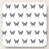 Schwarz-Weiß-Zebra-Schmetterlingsfarbe Zeichnend M Getränkeuntersetzer (Vorderseite)