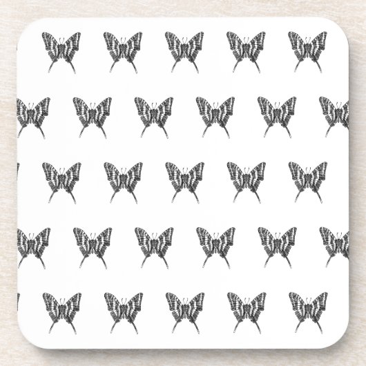 Schwarz-Weiß-Zebra-Schmetterlingsfarbe Zeichnend M Getränkeuntersetzer (Vorderseite)