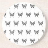 Schwarz-Weiß-Zebra-Schmetterlingsfarbe Zeichnend M Getränkeuntersetzer (Vorne)