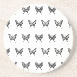 Schwarz-Weiß-Zebra-Schmetterlingsfarbe Zeichnend M Getränkeuntersetzer