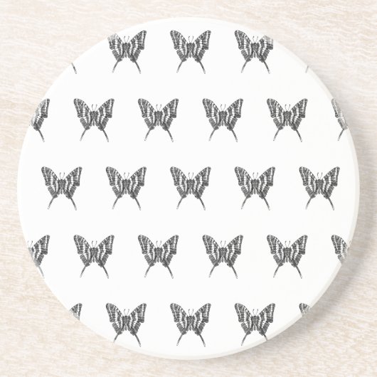 Schwarz-Weiß-Zebra-Schmetterlingsfarbe Zeichnend M Getränkeuntersetzer (Vorne)