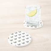 Schwarz-Weiß-Zebra-Schmetterlingsfarbe Zeichnend M Getränkeuntersetzer (Seite)