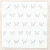 Schwarz-Weiß-Zebra-Schmetterlingsfarbe Zeichnend M Glasuntersetzer (Rückseite)