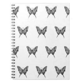 Schwarz-Weiß-Zebra-Schmetterlingsfarbe Zeichnend M Notizblock