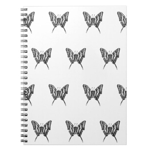 Schwarz-Weiß-Zebra-Schmetterlingsfarbe Zeichnend M Notizblock (Vorderseite)