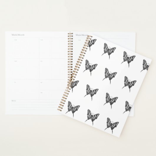 Schwarz-Weiß-Zebra-Schmetterlingsfarbe Zeichnend M Planer (Anzeige)