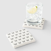 Schwarz-Weiß-Zebra-Schmetterlingsfarbe Zeichnend M Steinuntersetzer (Seitenansicht)