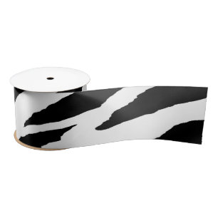 Schwarz-Weiß-Zebra-Streifen Satinband