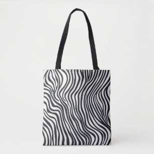 Schwarz-Weiß-Zebra-Streifenmuster Tote-Beutel Tasche