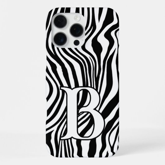 Schwarz-Weiß Zebra Strip Animal Print Phone Case iPhone Hülle (Rückseite)