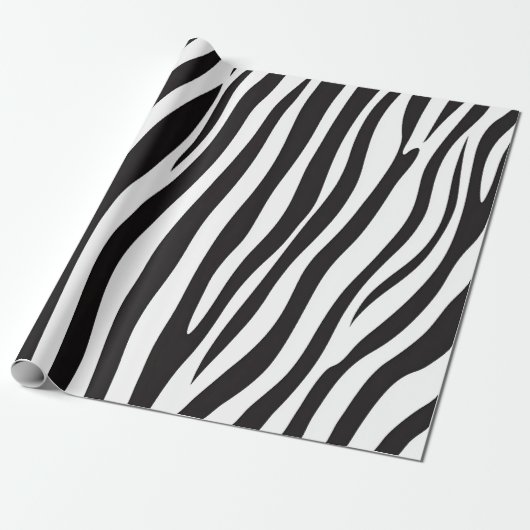 Schwarz-Weiß-Zebra-Tierdruck Geschenkpapier (Ungerollt)