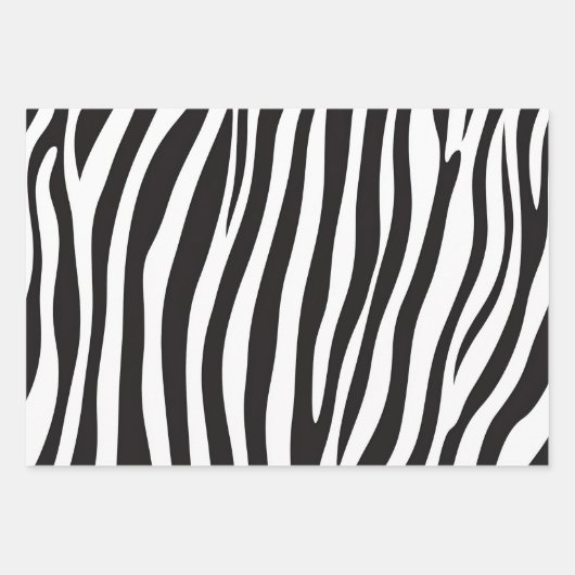 Schwarz-Weiß-Zebra-Tierdruck Geschenkpapier Set (Vorderseite 2)