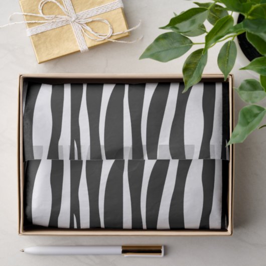 Schwarz-Weiß-Zebra-Tierdruck Seidenpapier (Geschenk)
