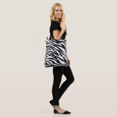 Schwarz-Weiß-Zebra-Tierdruck  Tasche (Am Model)