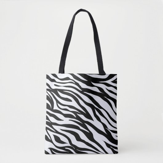 Schwarz-Weiß-Zebra-Tierdruck Tasche (Vorderseite)