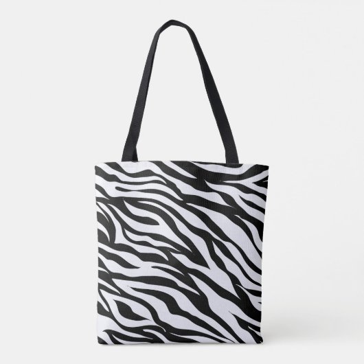 Schwarz-Weiß-Zebra-Tierdruck Tasche (Rückseite)