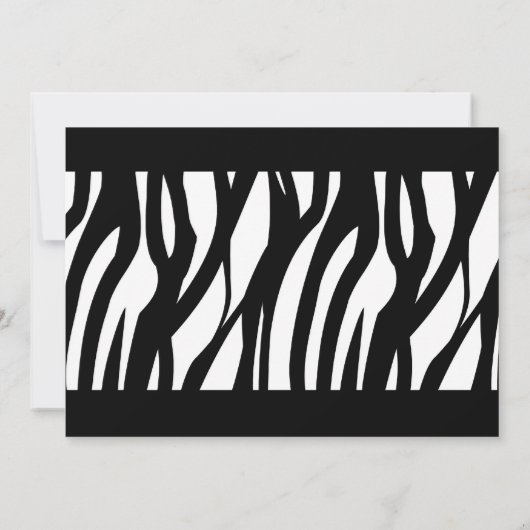 Schwarz/Weiß Zebra trifft sich und lädt ein Einladung (Rückseite)