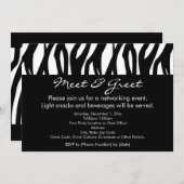 Schwarz/Weiß Zebra trifft sich und lädt ein Einladung (Vorne/Hinten)