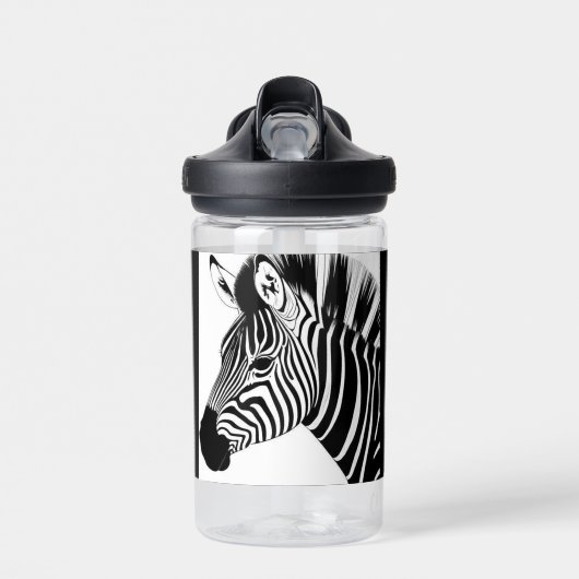 Schwarz-Weiß-Zebra Trinkflasche (Vorne)