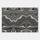 Schwarz-Weiß-Zebra-Wavy-Abstraktion Geschenkpapier Set (Vorderseite 2)