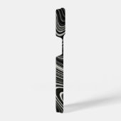Schwarz-Weiß-Zebra-Wavy-Abstraktion iPhone Hülle (Rechte Seite)