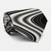 Schwarz-Weiß-Zebra-Wavy-Abstraktion Krawatte (Gerollt)