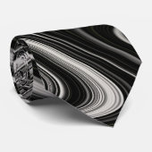 Schwarz-Weiß-Zebra-Wavy-Abstraktion Krawatte (Gerollt)