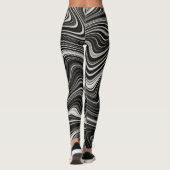 Schwarz-Weiß-Zebra-Wavy-Abstraktion Leggings (Rückseite)