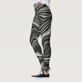 Schwarz-Weiß-Zebra-Wavy-Abstraktion Leggings (Links)