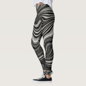 Schwarz-Weiß-Zebra-Wavy-Abstraktion Leggings (Links)