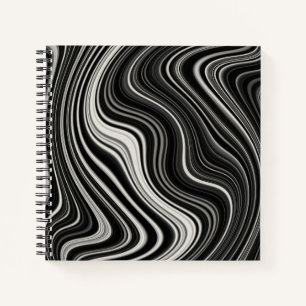 Schwarz-Weiß-Zebra-Wavy-Abstraktion Notizblock