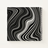 Schwarz-Weiß-Zebra-Wavy-Abstraktion Notizblock (Rückseite)