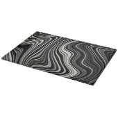 Schwarz-Weiß-Zebra-Wavy-Abstraktion Schneidebrett (Ecke)
