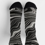 Schwarz-Weiß-Zebra-Wavy-Abstraktion Socken (Oben)