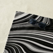 Schwarz-Weiß-Zebra-Wavy-Abstraktion Strandtuch (Beispiel)